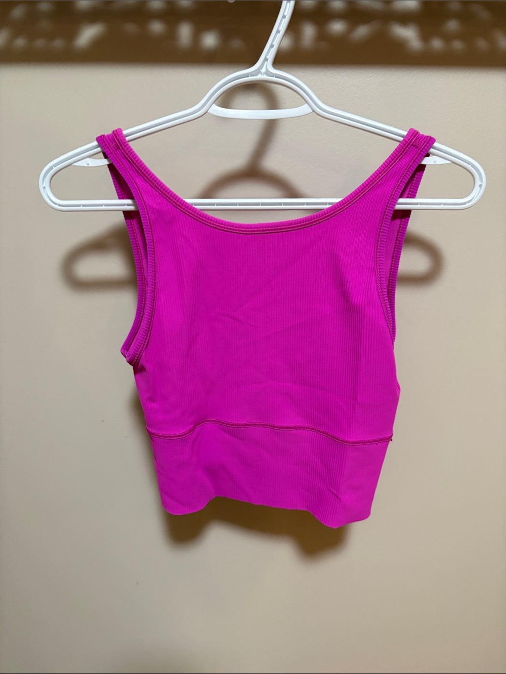 lululemon athletica Magenta Ribbed Cropped Tank Top